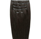 Clip on hair extensions #2 Mørkebrun - 7 sæt - 50 cm | Gold24
